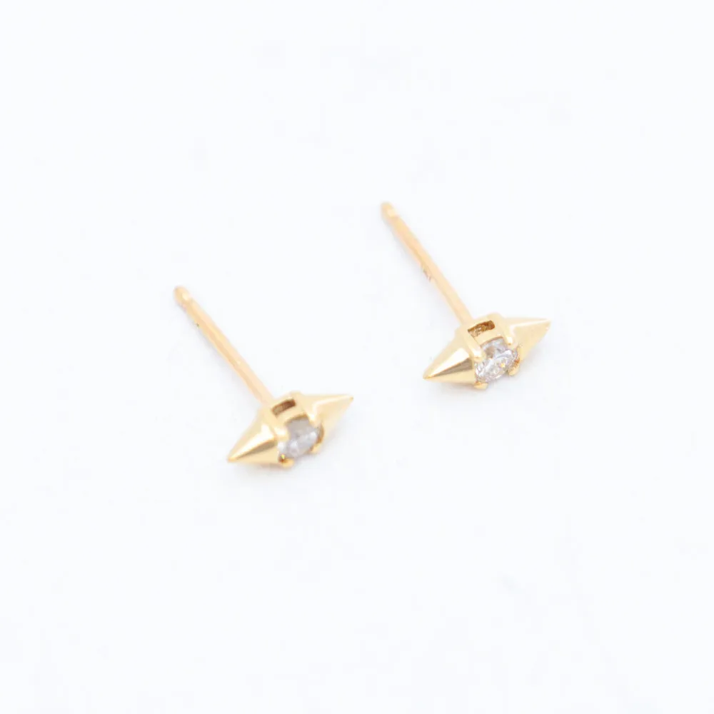 London Single Diamond Spike Studs