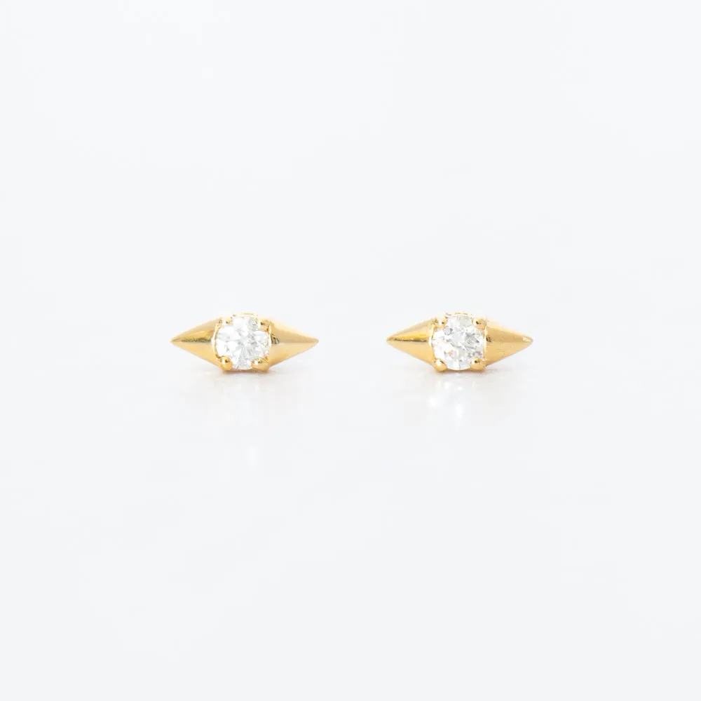 London Single Diamond Spike Studs