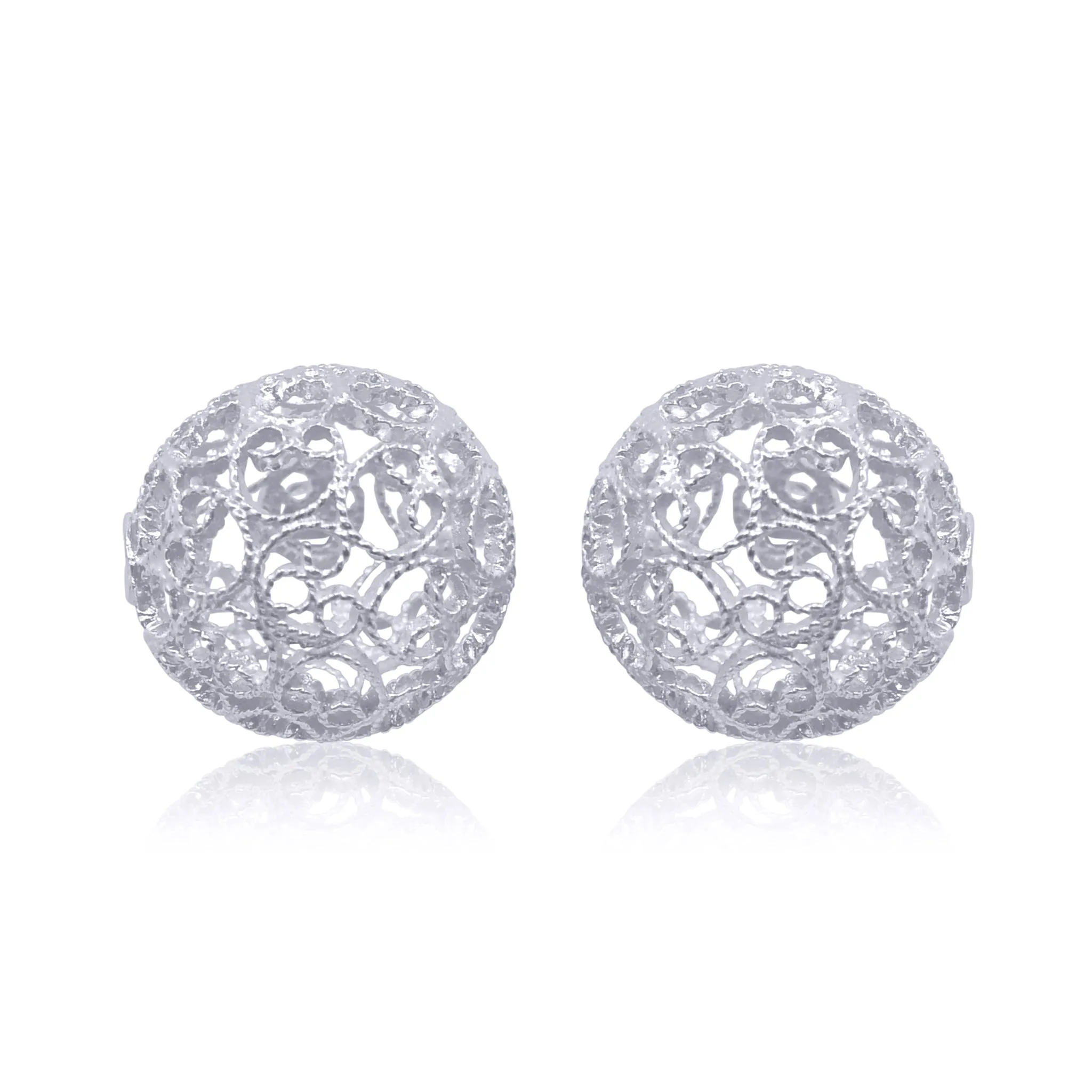 LUCRECIA SILVER STUD EARRINGS FILIGREE