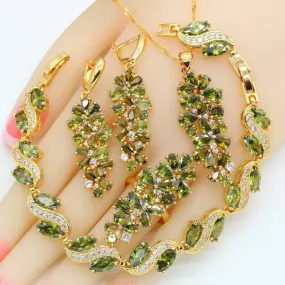 Luxury Gorgeous Peridot Lovely  Jewelry Set