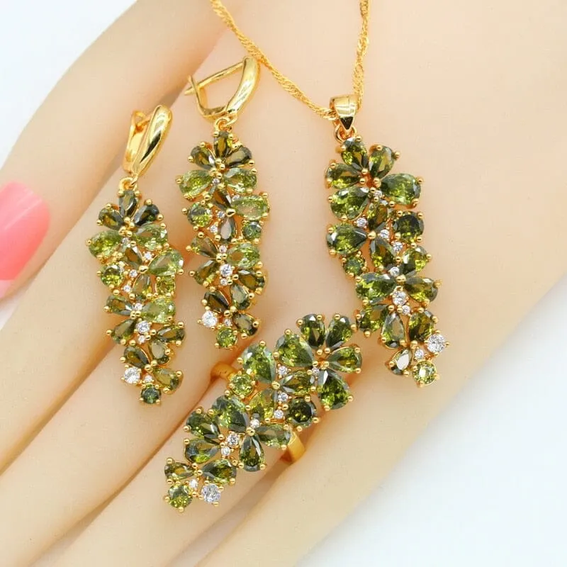 Luxury Gorgeous Peridot Lovely  Jewelry Set