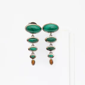 Malachite & Tiger's Eye Totem Earrings