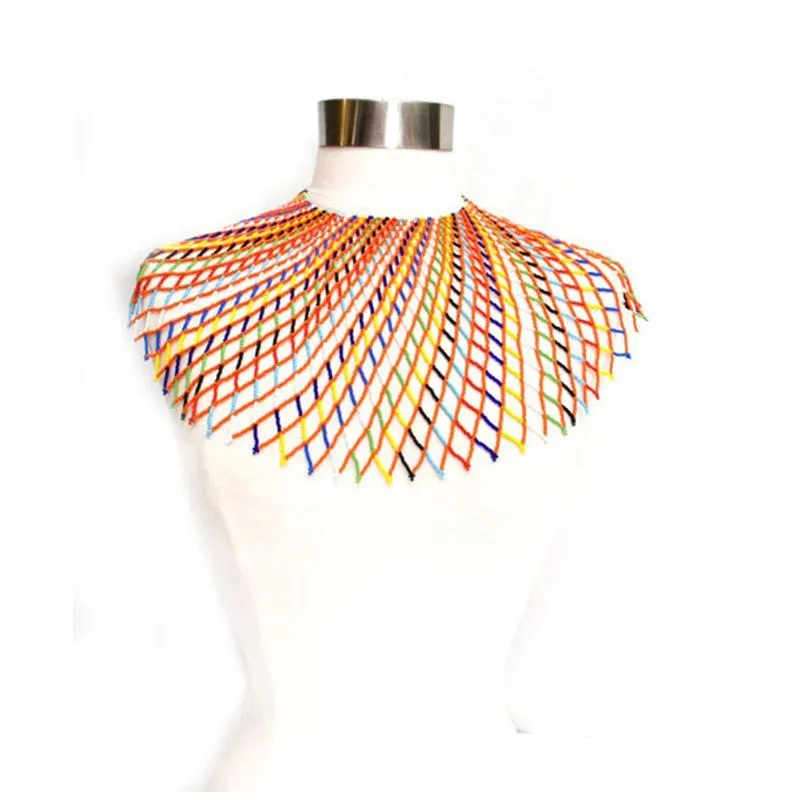 Malikia Long Beaded Bib Necklace 01