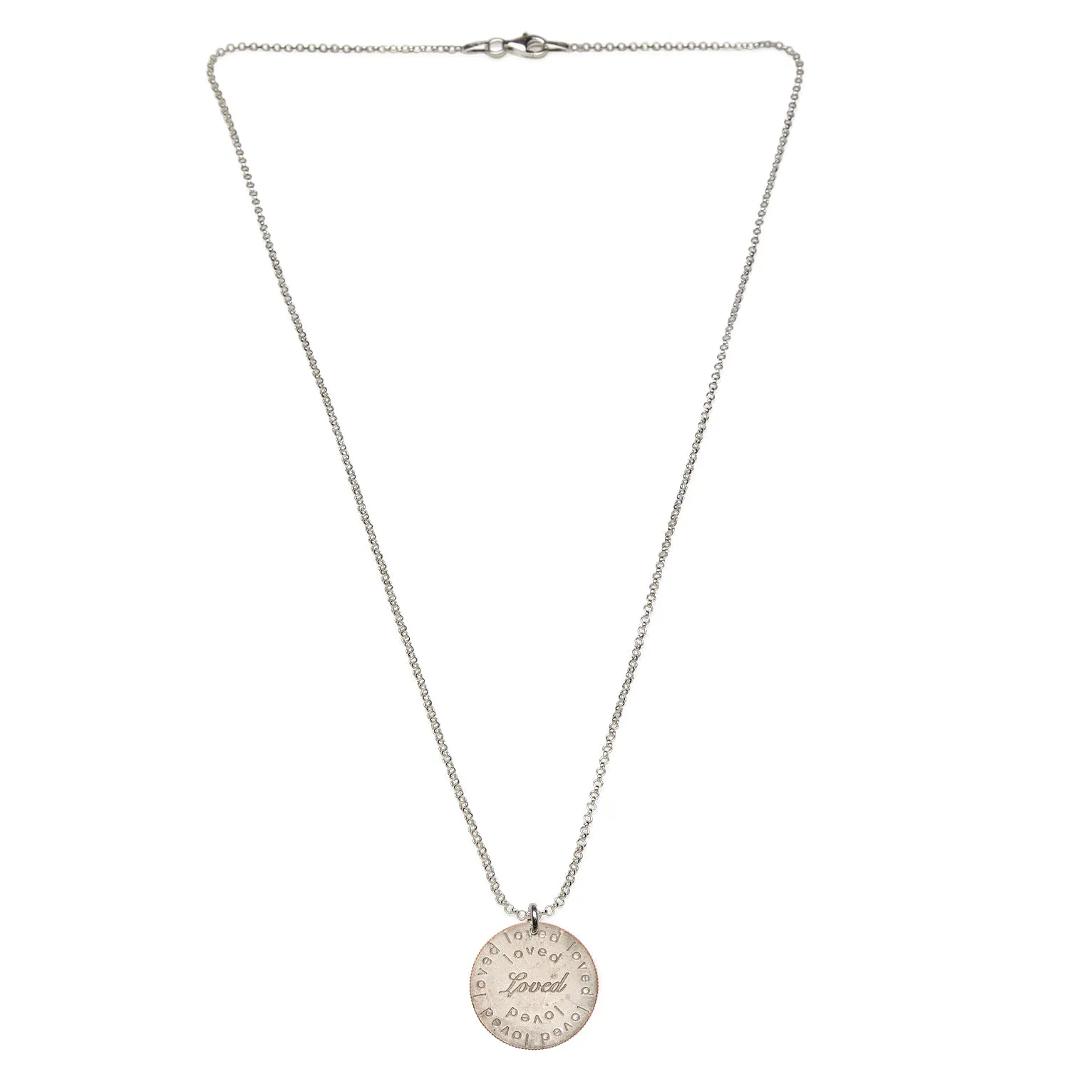 Mariamor Loved Quarter Necklace, Sterling Silver