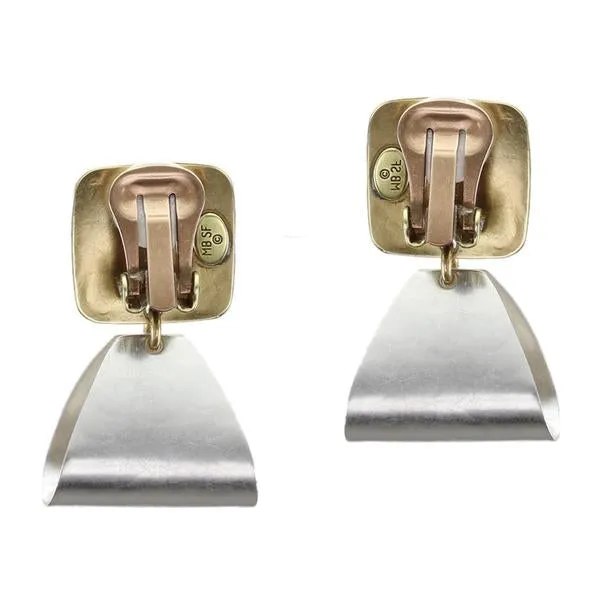 Marjorie Baer Folded Triangle Clip Earrings