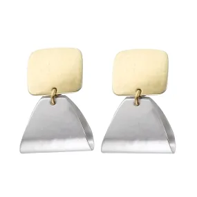 Marjorie Baer Folded Triangle Clip Earrings