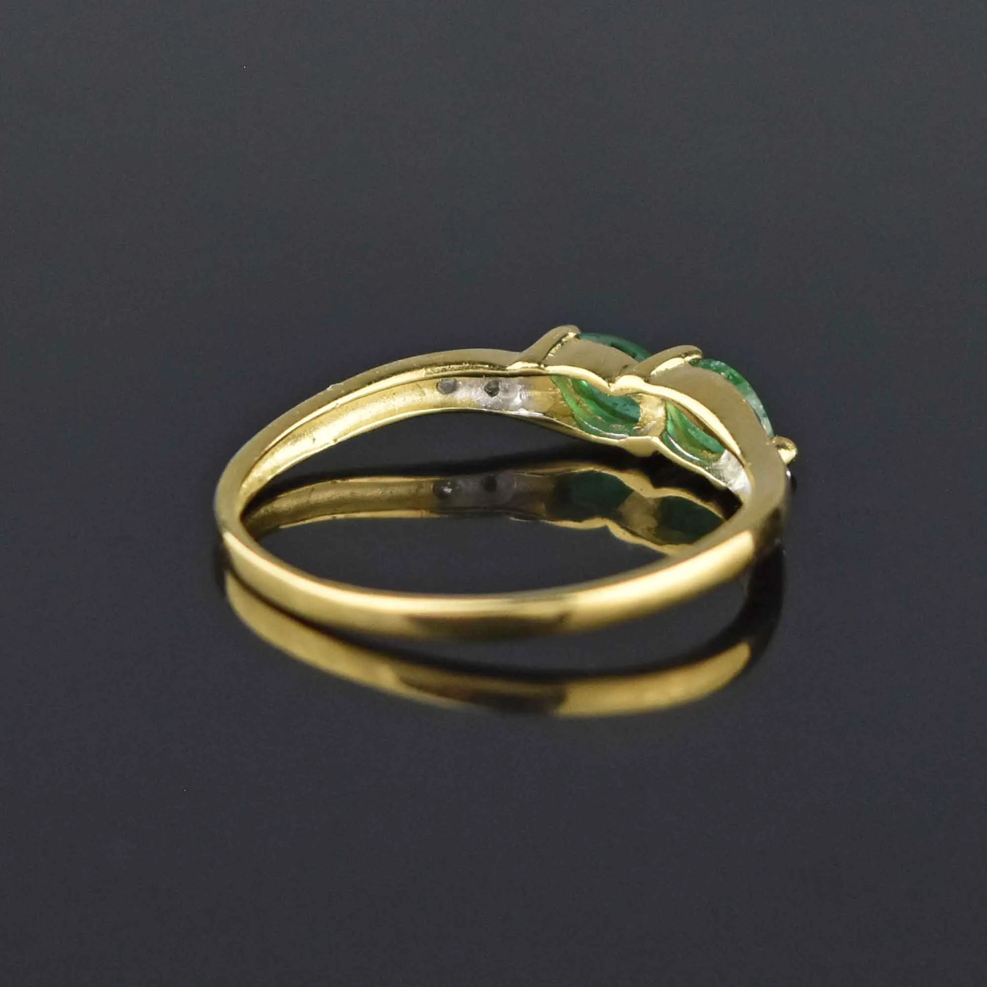 Marquis Natural Emerald Diamond 14K Gold Ring