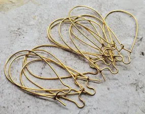 Matte Gold Ox Kidney Ear Wires (12) - GOBF13