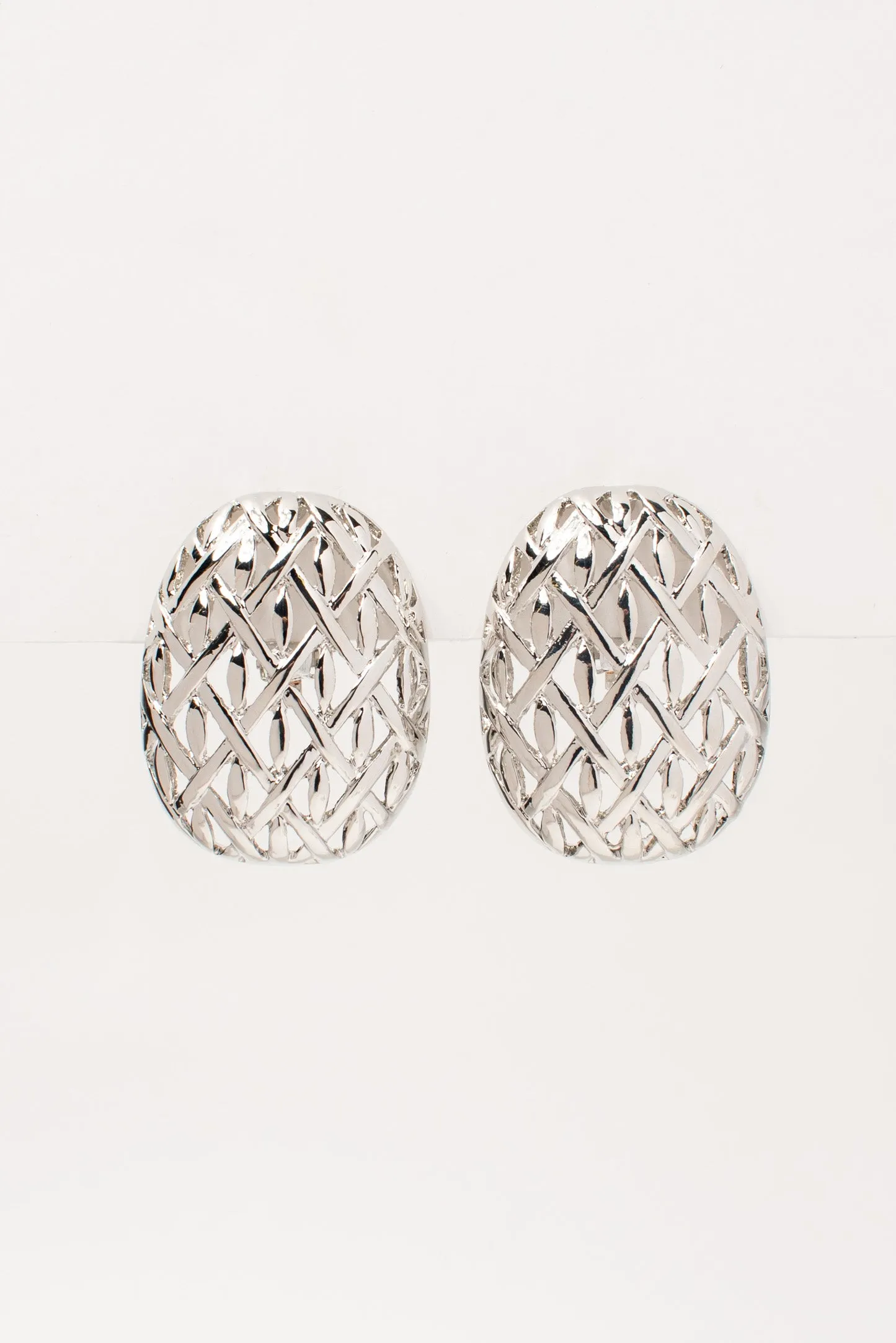 Mila Open Cut Woven Dome Clip-On Earrings