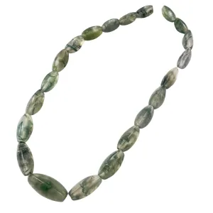 Moss Agate Oval Beads Green