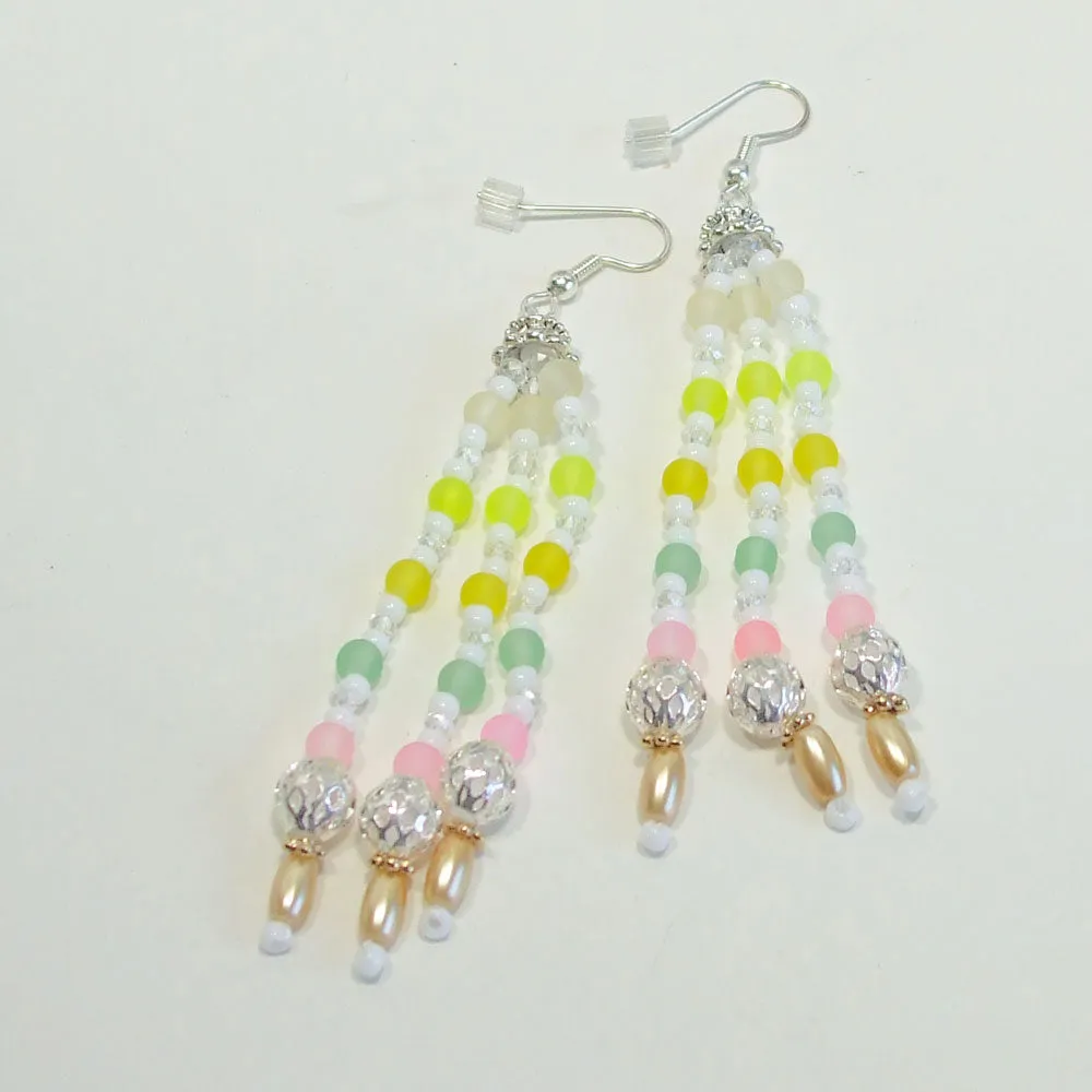 Nalani, Tassel Dangle Multi Colored Earrings