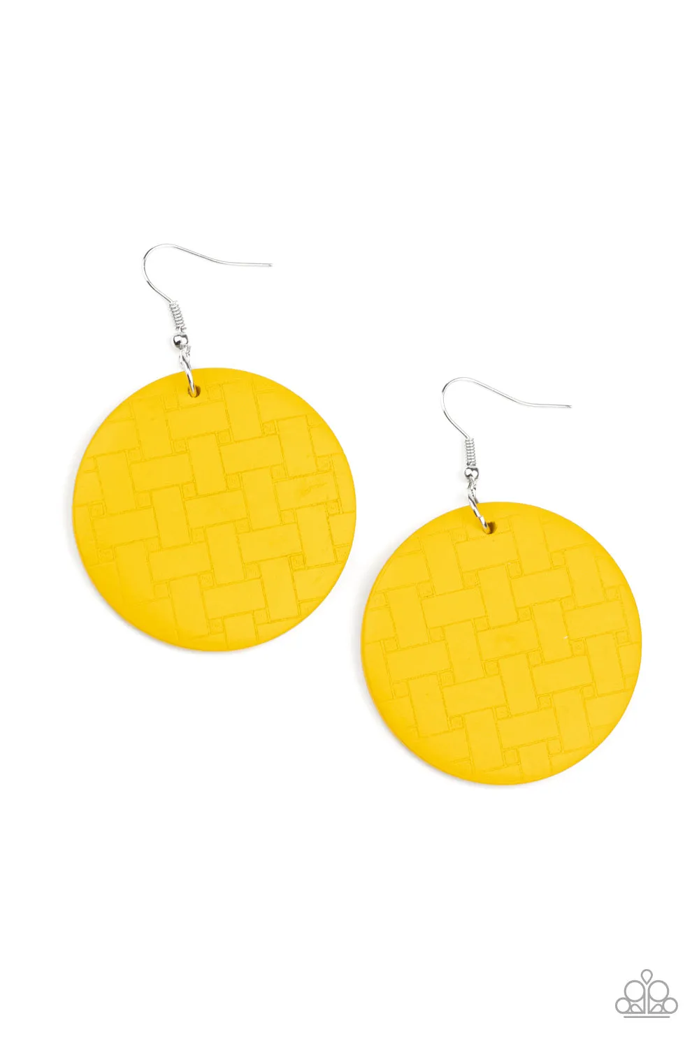 Natural Novelty - Yellow Paparazzi Earrings