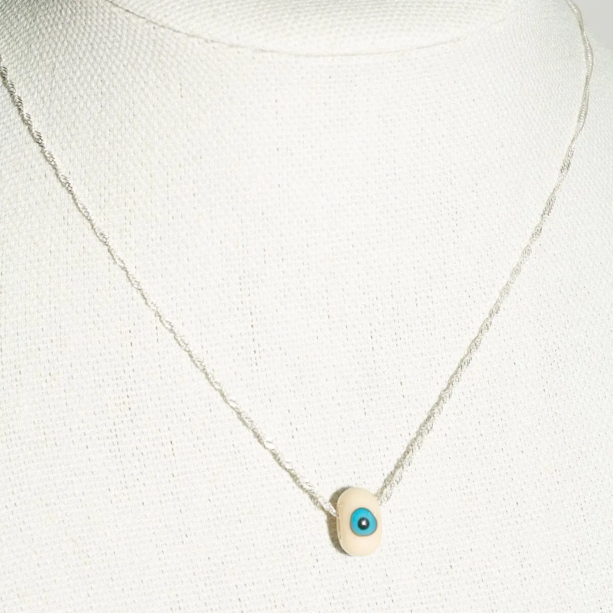 New! Barely There Evil Eye Silver Layering Necklace