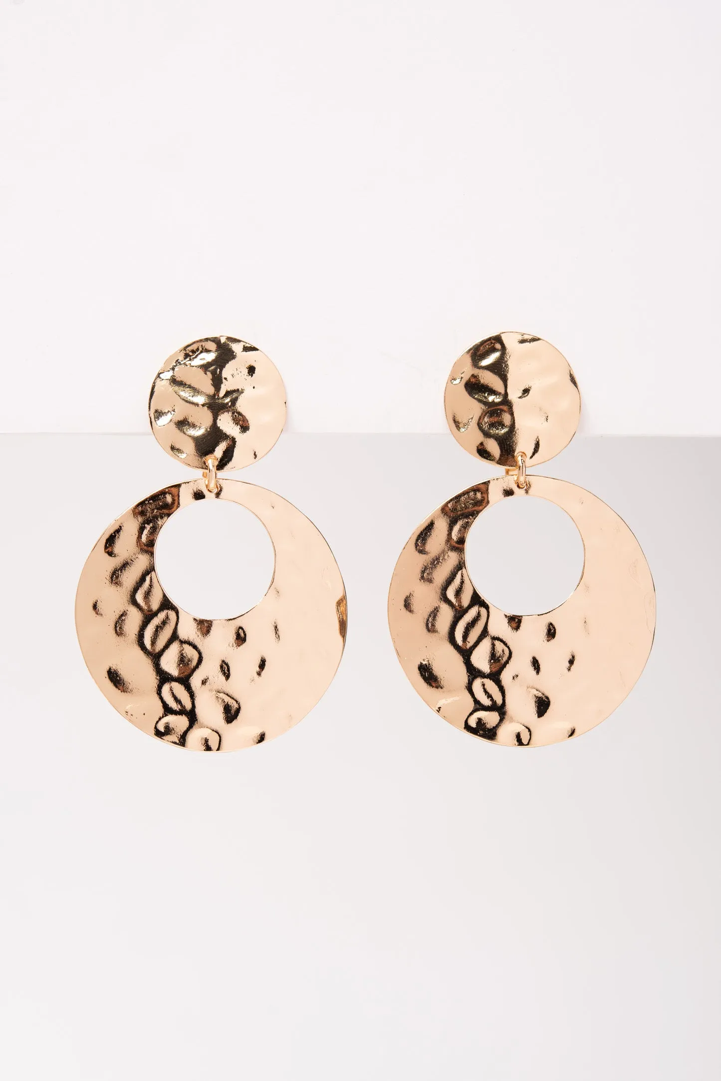 Nova Hammered Open Circle Clip-On Earrings