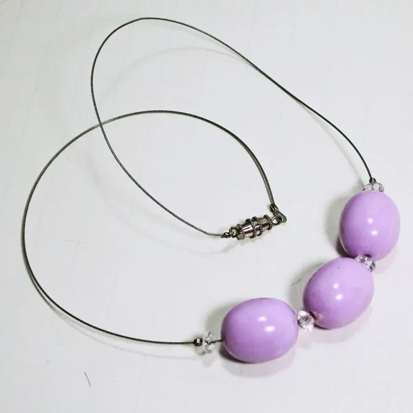 Olalla, Floating Purple Beaded Jewelry, Necklace