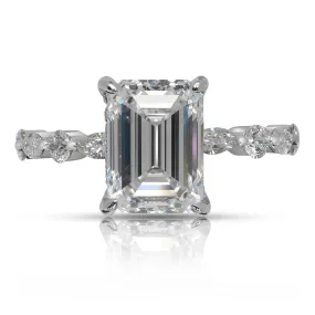 PALI 4 CARAT EMERALD CUT E COLOR VVS2 CLARITY DIAMOND ENGAGEMENT RING 18K WHITE GOLD GIA CERTIFIED 3 CT E VVS2 BY MIKE NEKTA