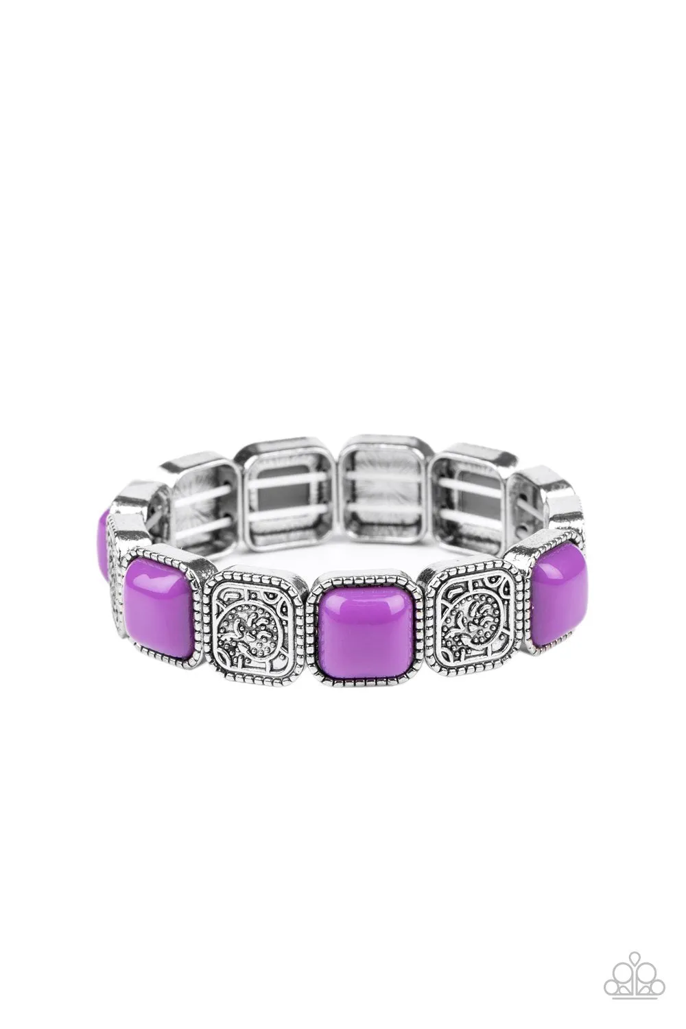 Paparazzi Bracelet ~ Trendy Tease - Purple Stretchy Bracelet