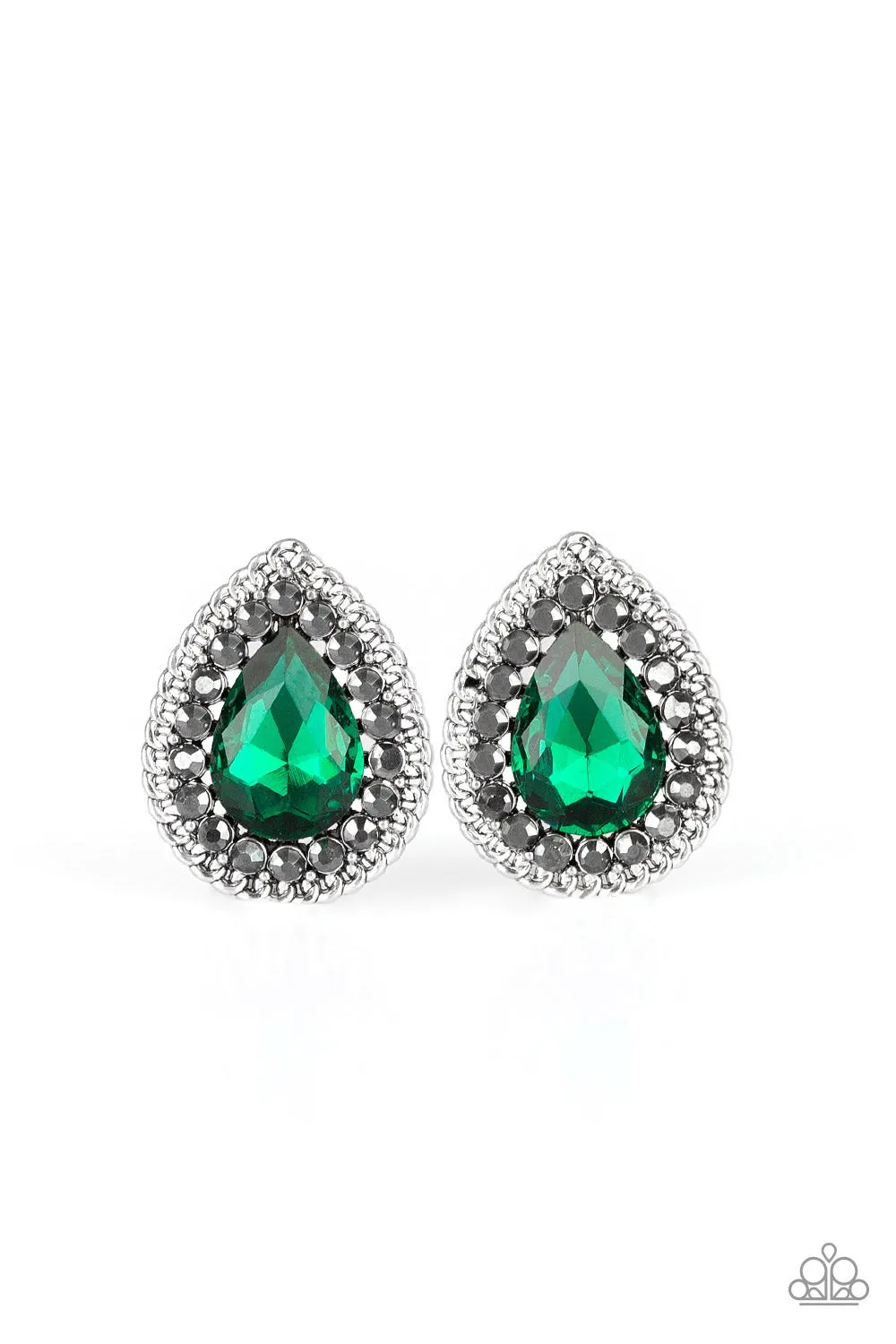 Paparazzi Debutante Debut - Green Post Earrings