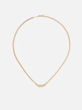 Pave Diamond Graduated Curb Chain Necklace