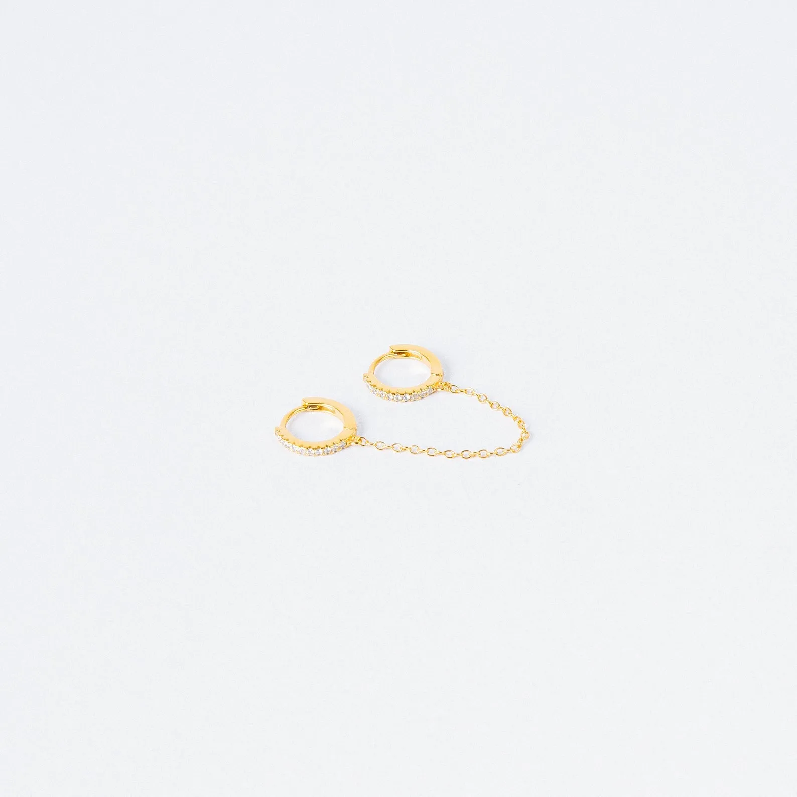 Pave Duo Chain Earrings