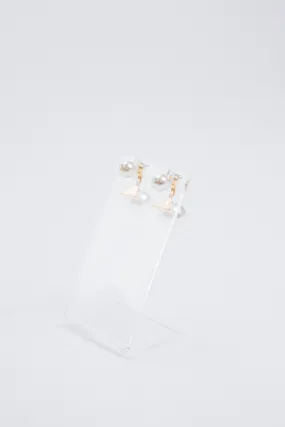 Pearl Bar Earring, Gold