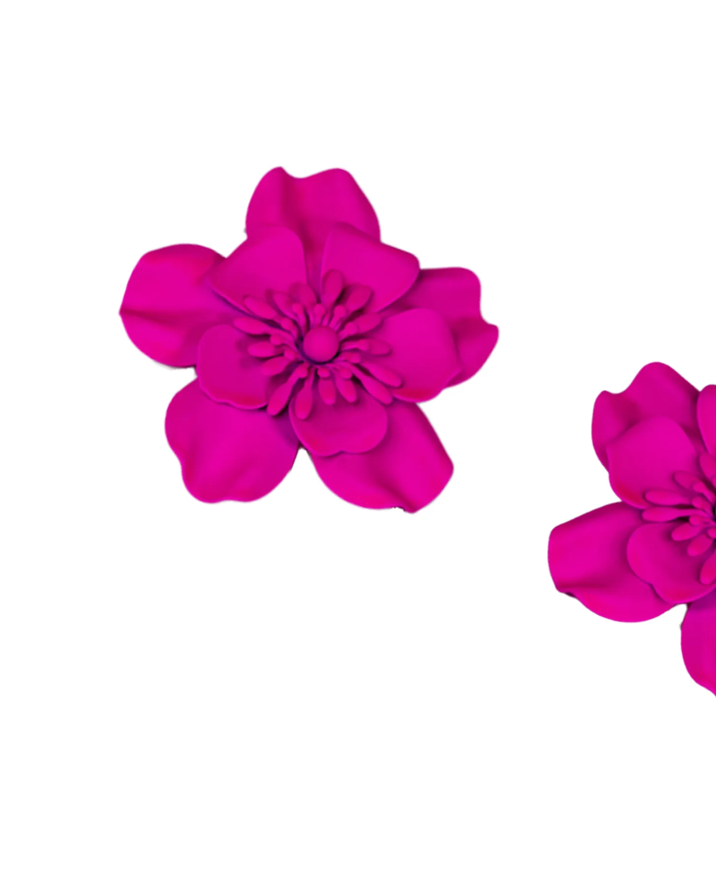 Pink large flower earrings