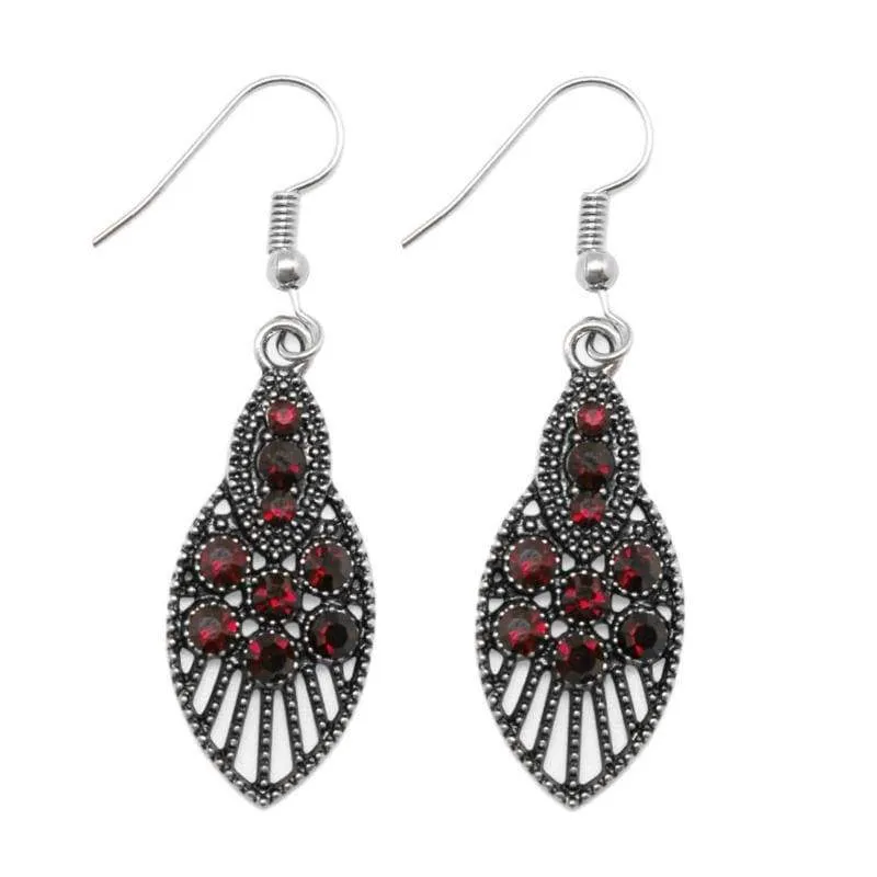 Prima Ballerina Red Rhinestone Earrings