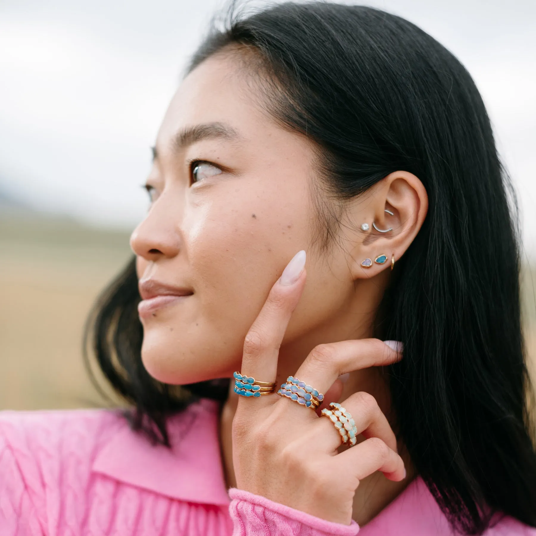 Purple Opal Studs