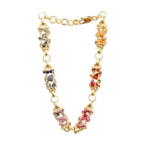 Rainbow Fontaine Bar Link Bracelet - 11253