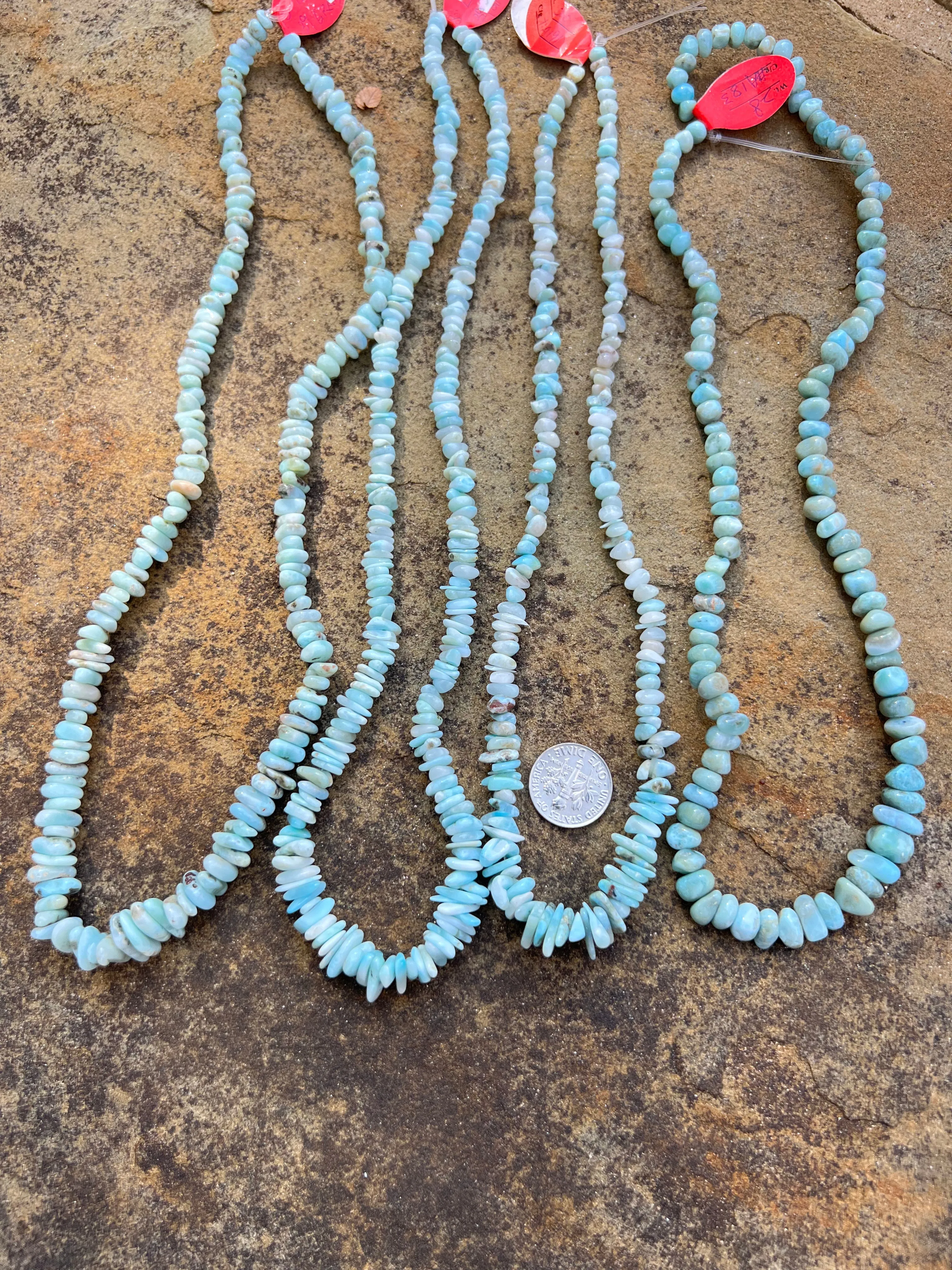 RARE Larimar Graduated Nugget/chip beads 5x6-8-11mm, 16 inch strand