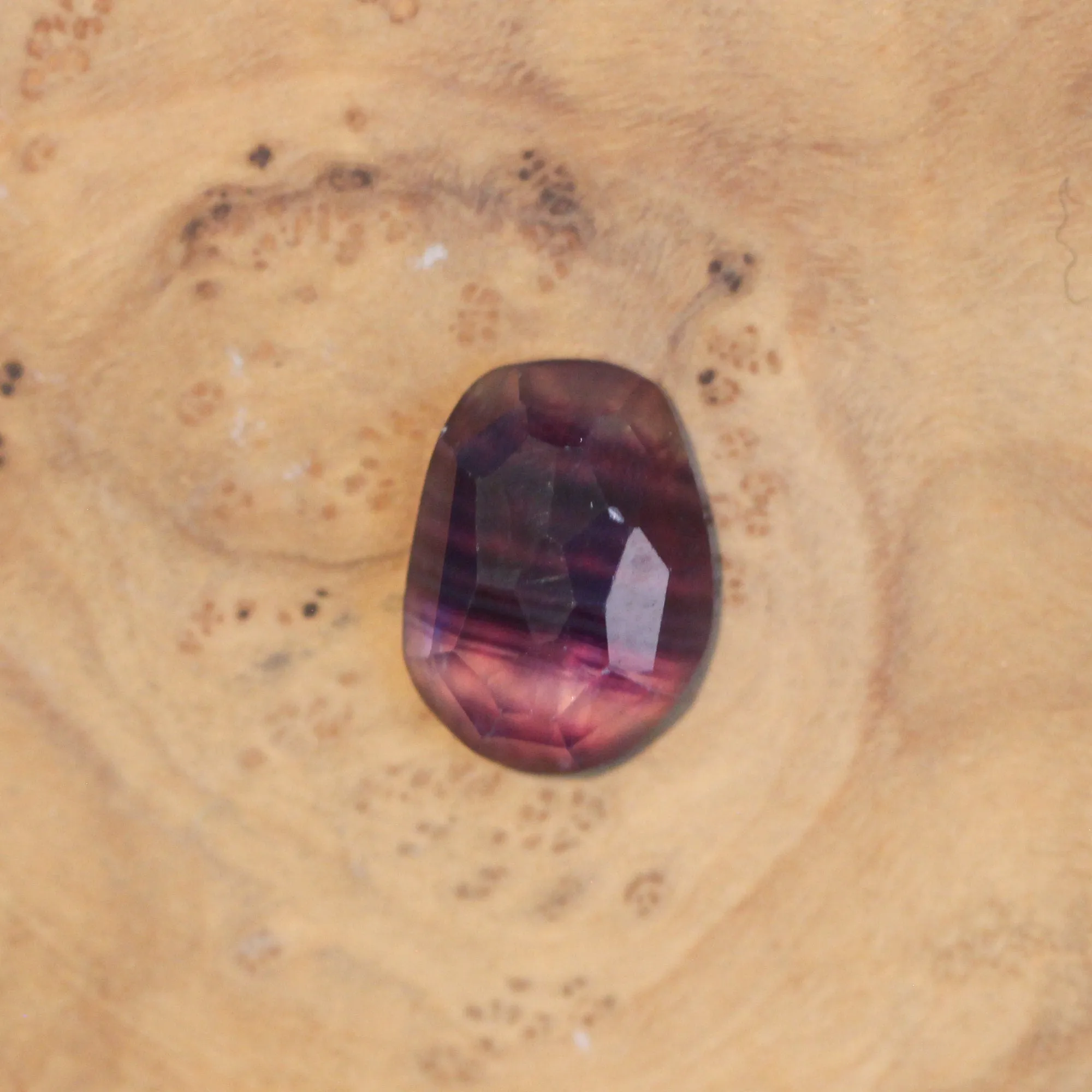 Rose Cut Rainbow Fluorite Pendant - Silversmith - Purple and Green Fluorite Pendant