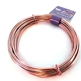 Rose Gold Aluminum Wire, 2mm Round, 12 Gauge, 18 Feet (6 Meters), Jewelry Wire / Floral Wire