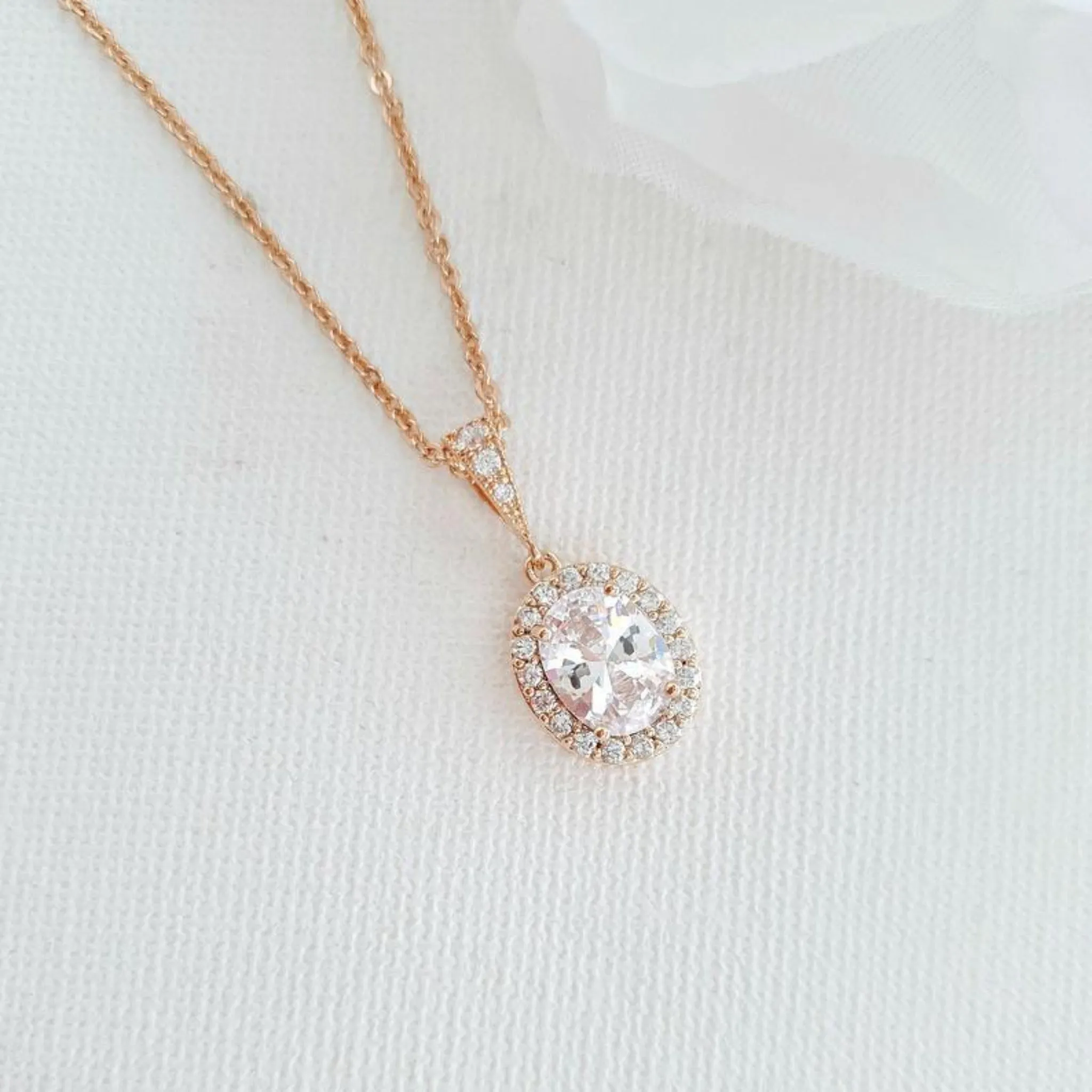 Rose Gold Bridesmaid Jewelry Set-Emily