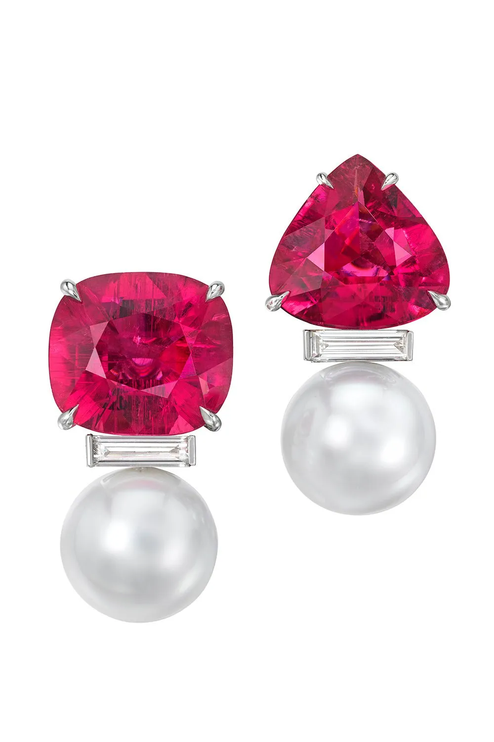 Rubellite Pearl Earrings