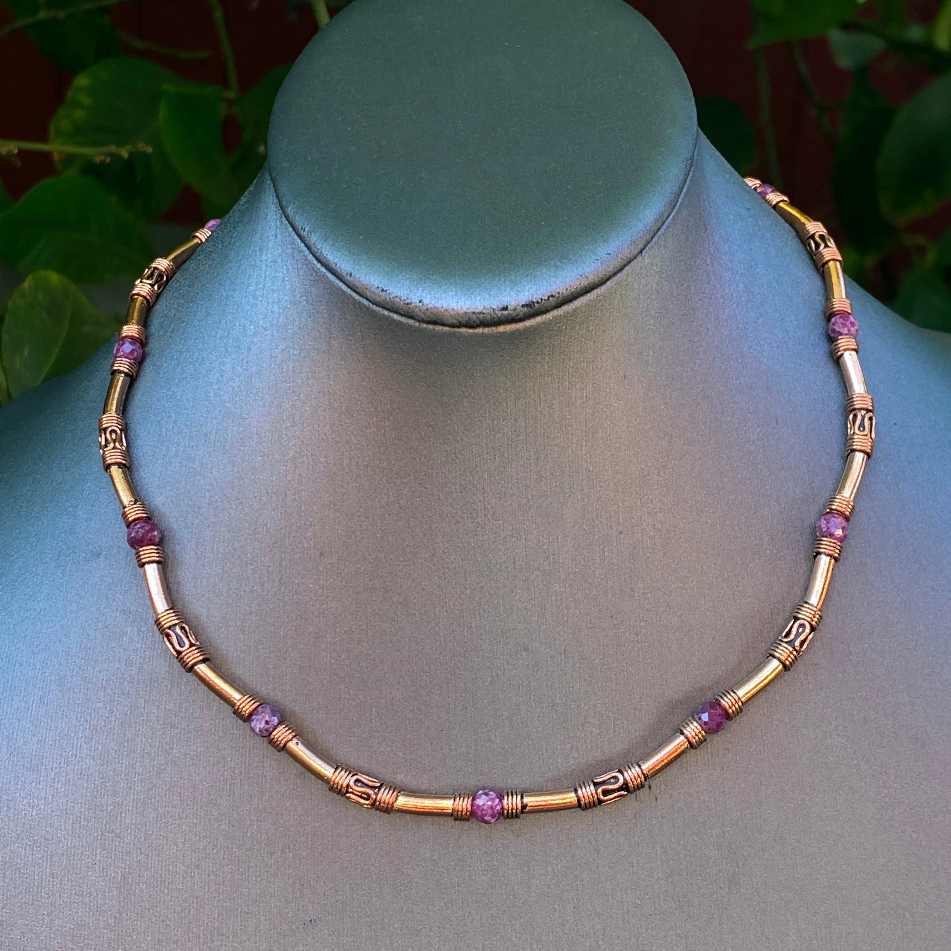 Ruby gemstone and Copper Necklace