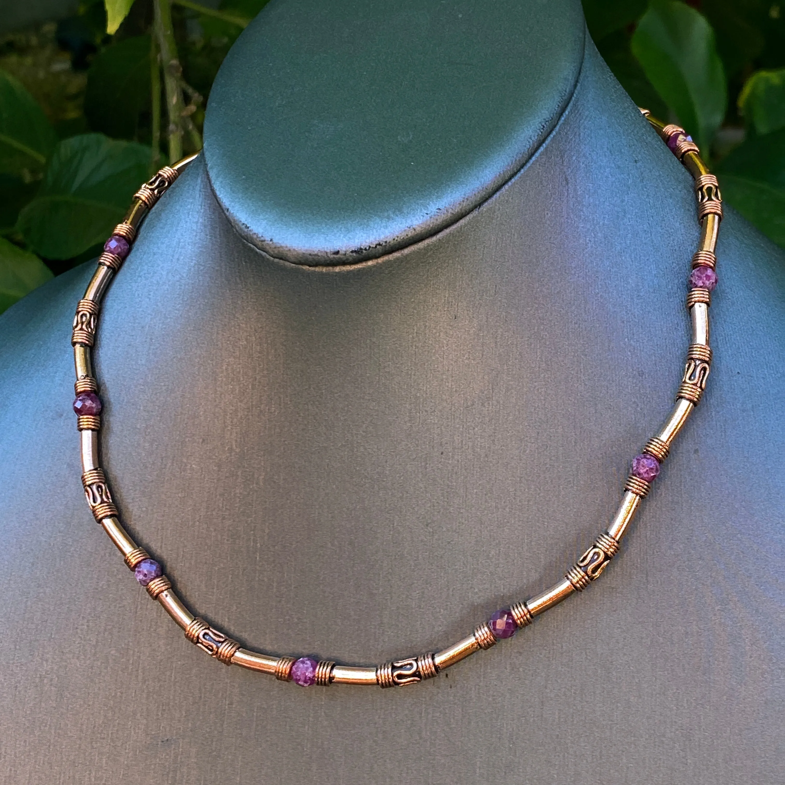 Ruby gemstone and Copper Necklace