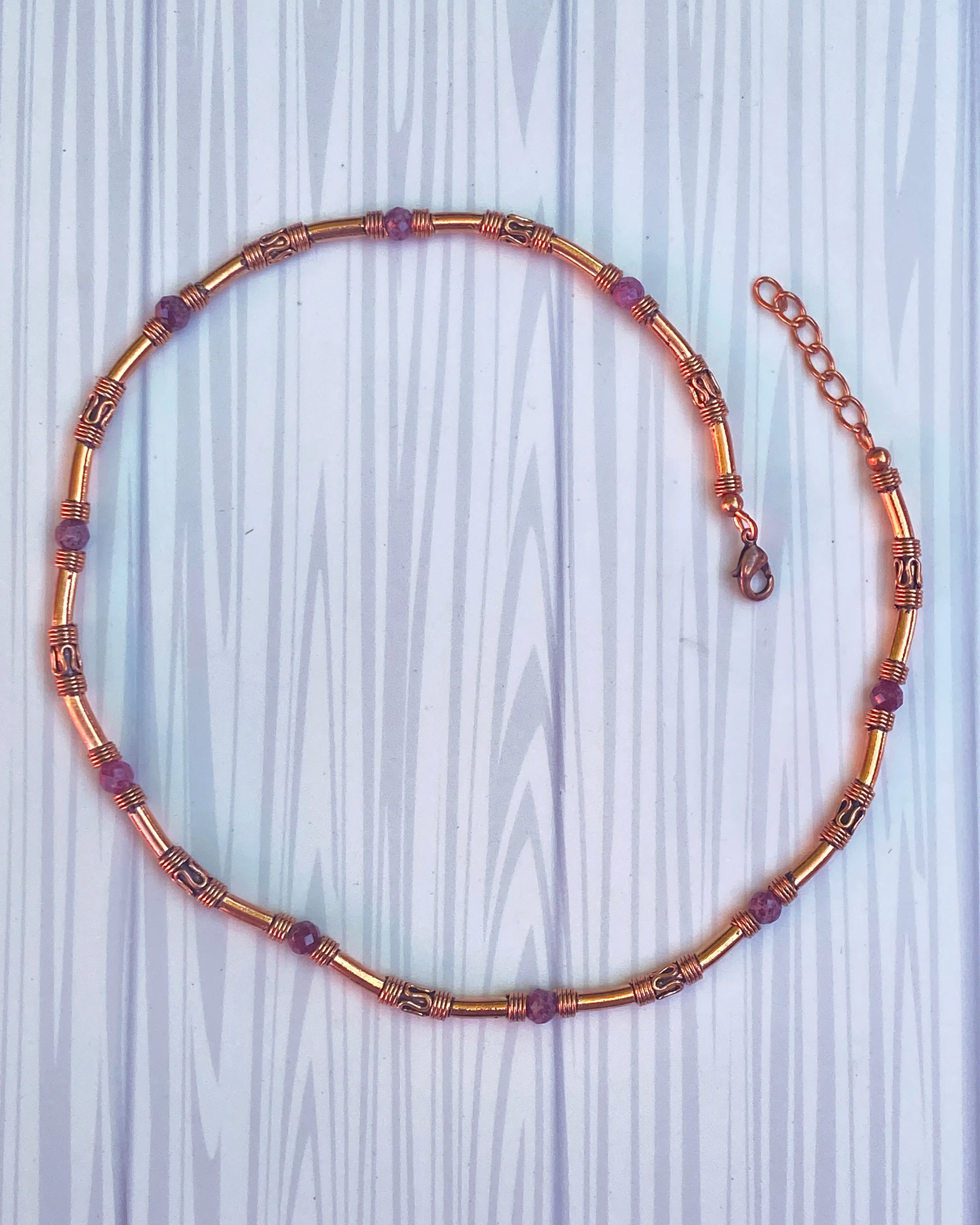 Ruby gemstone and Copper Necklace