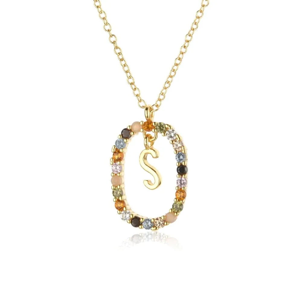 Say My Name A - Z Alphabet Initial Long Chain Necklace - 925 Sterling Silver