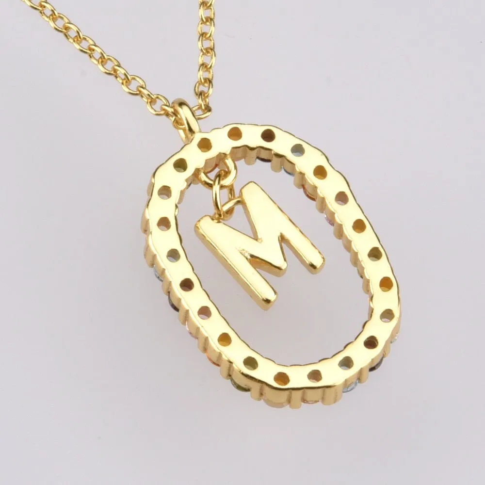 Say My Name A - Z Alphabet Initial Long Chain Necklace - 925 Sterling Silver