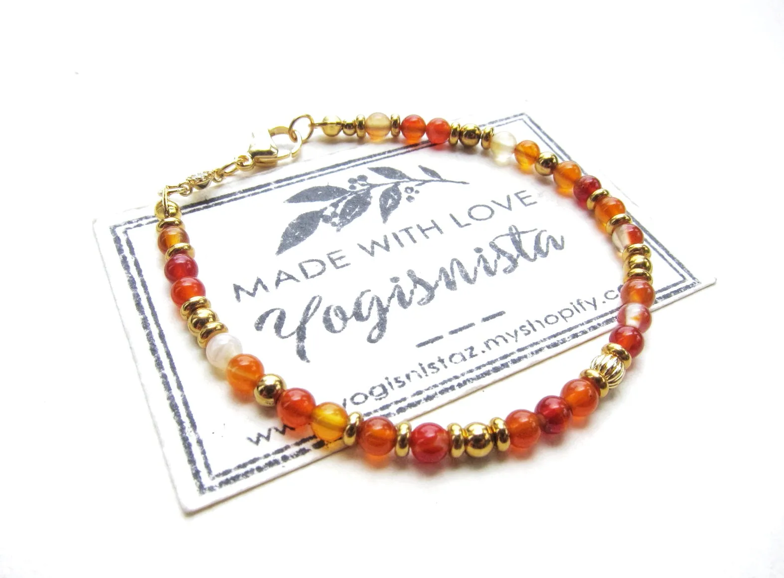 Self Love and Compassion - Delicate Garnet, Rose Quartz Gemstone Bracelet