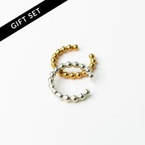 Shimmer Dot Ear Cuff Set - Mixed Metal Duo