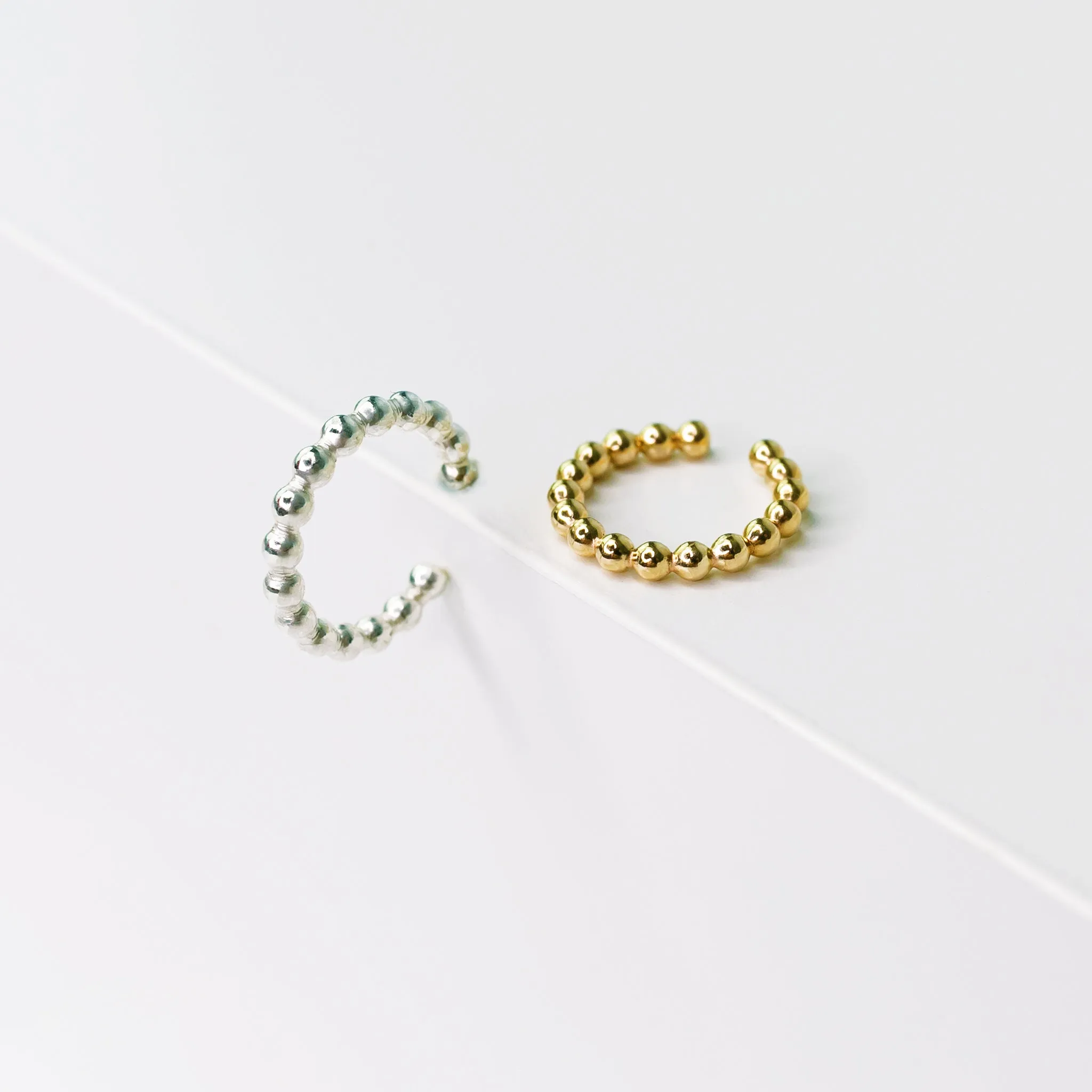 Shimmer Dot Ear Cuff Set - Mixed Metal Duo