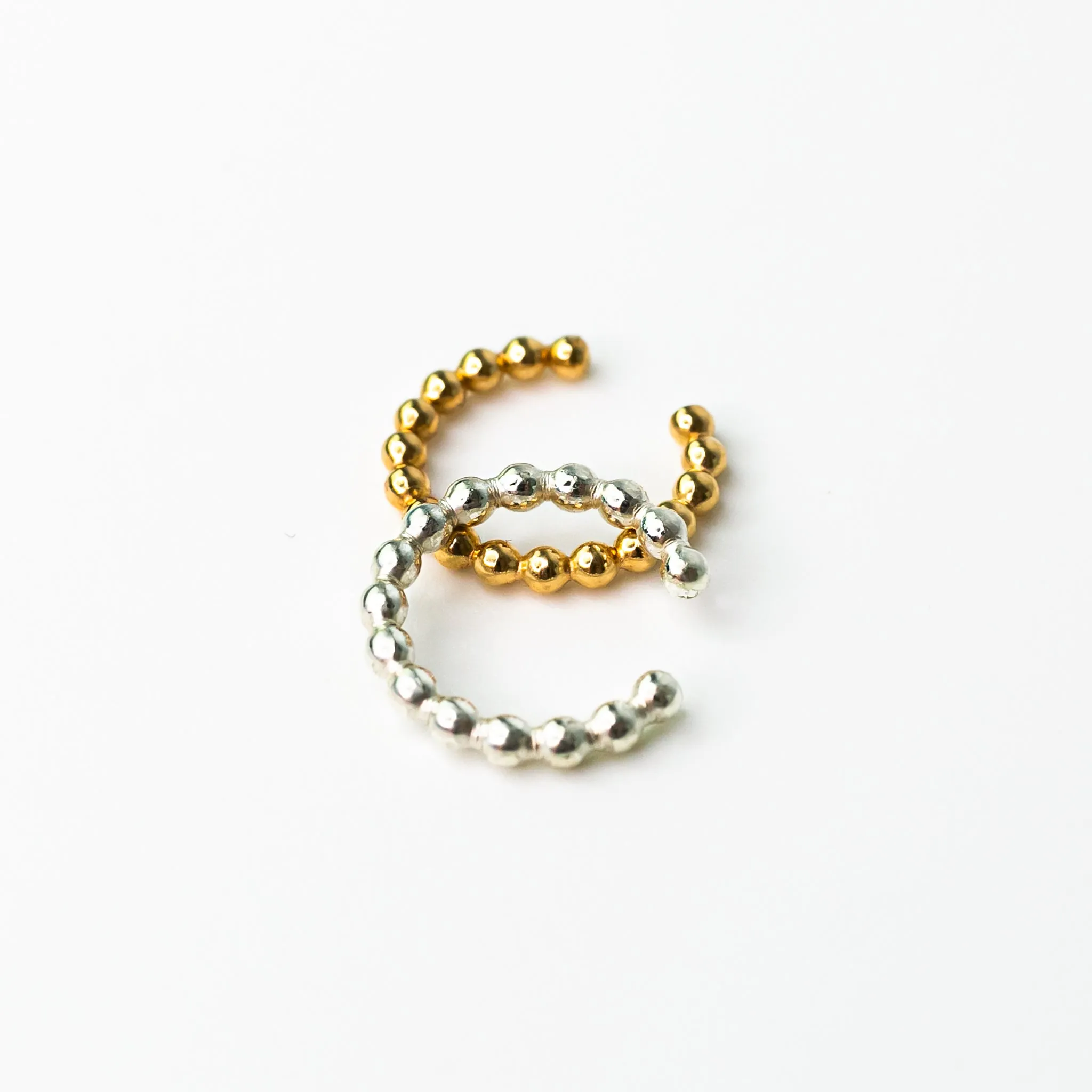 Shimmer Dot Ear Cuff Set - Mixed Metal Duo