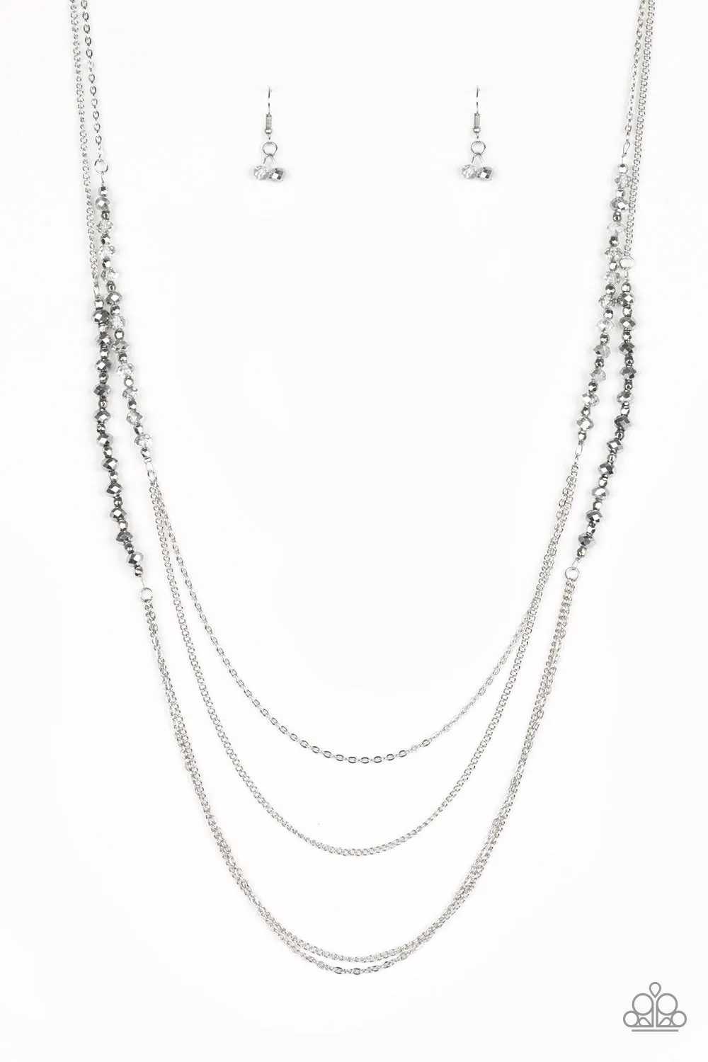 Shimmer Showdown - Silver Paparazzi Jewelry Necklace