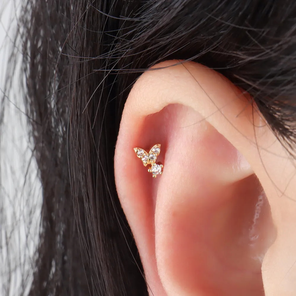 Shiny Butterfly Stud