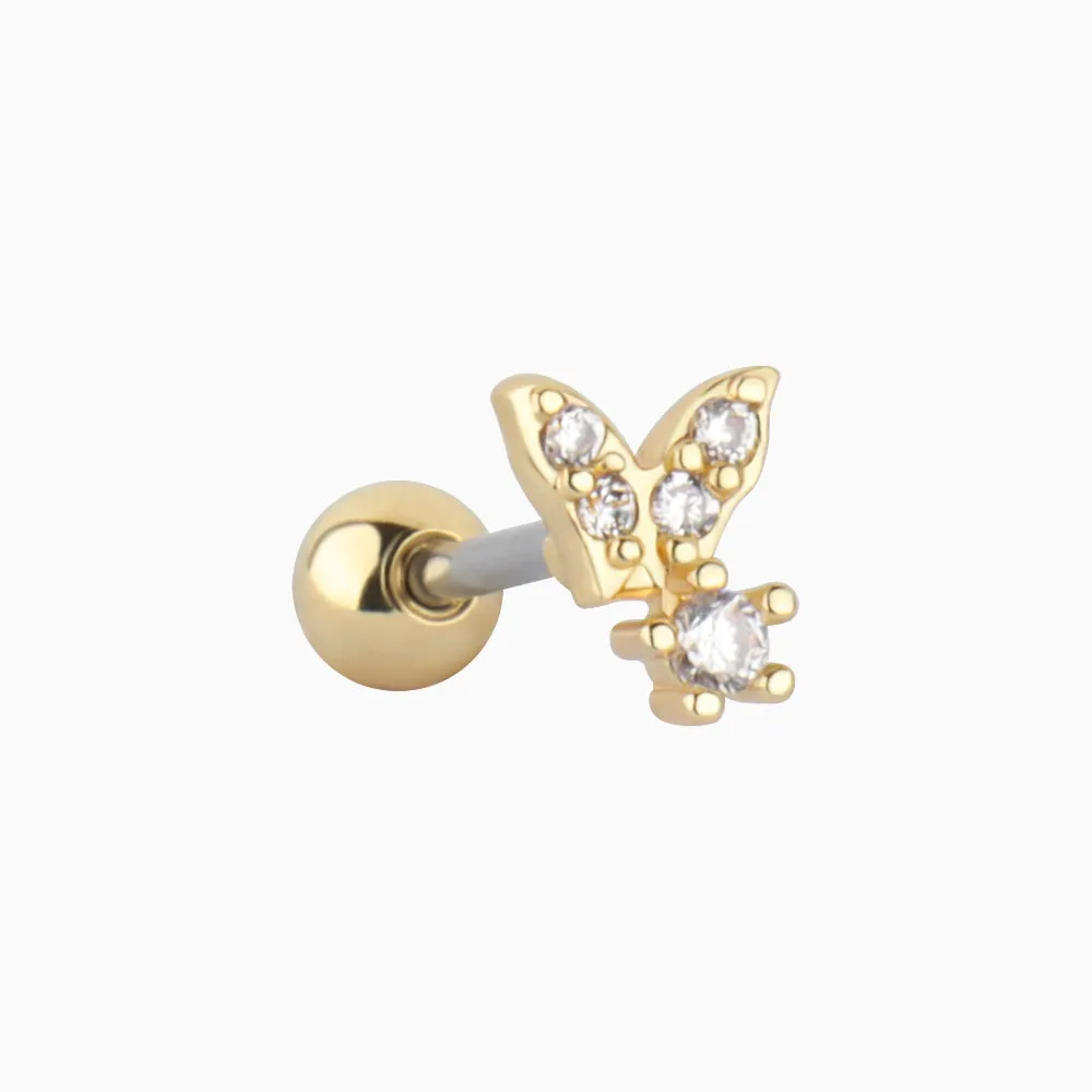 Shiny Butterfly Stud