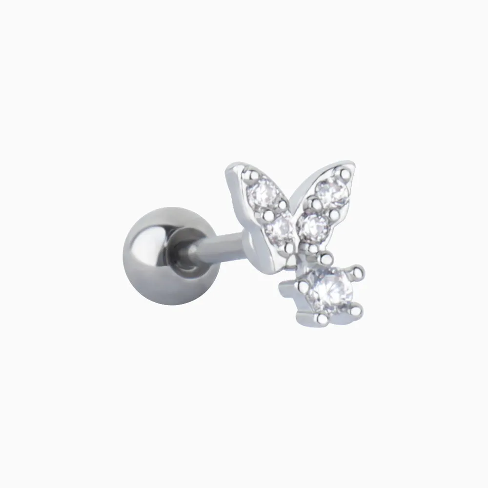 Shiny Butterfly Stud