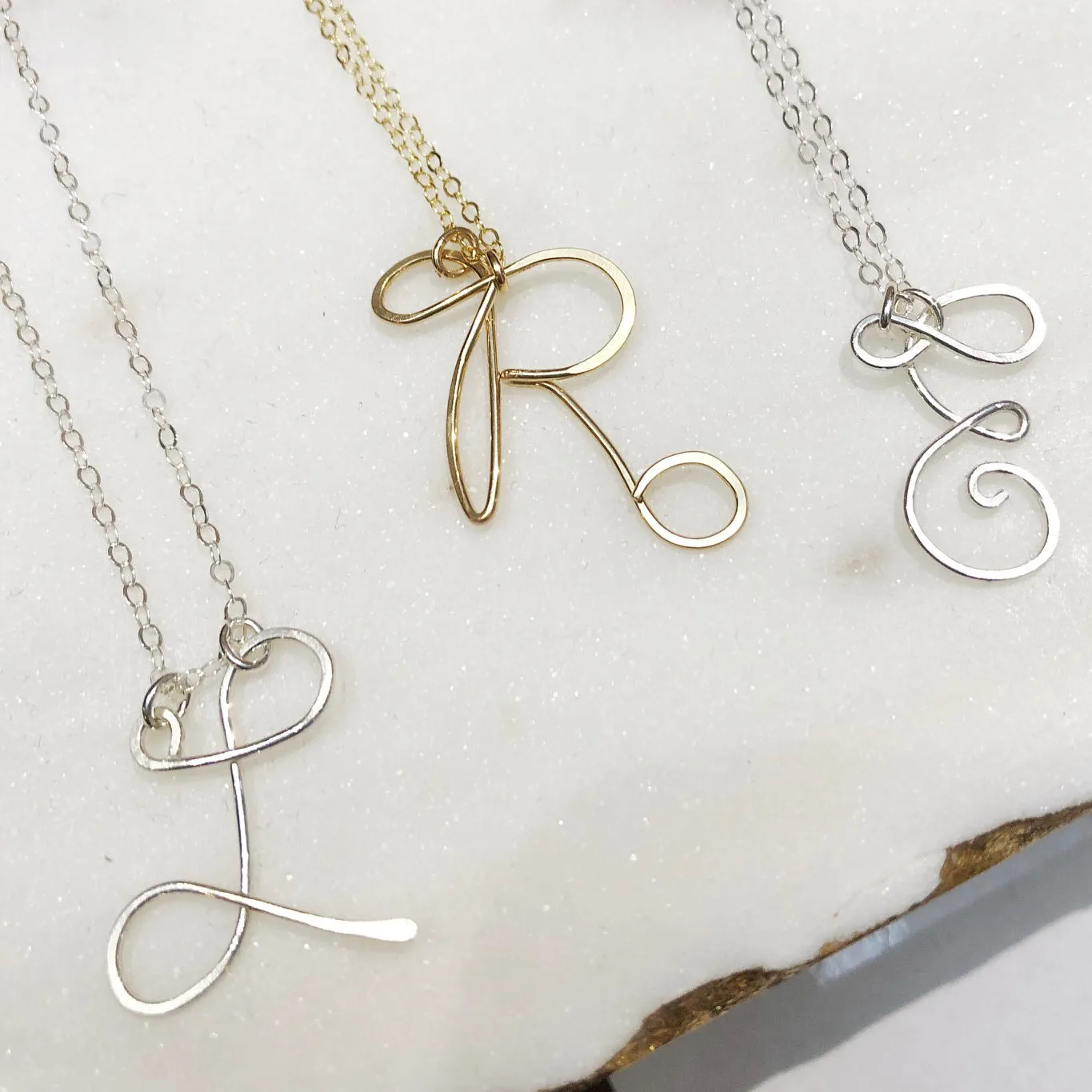 Silver Initial Necklace