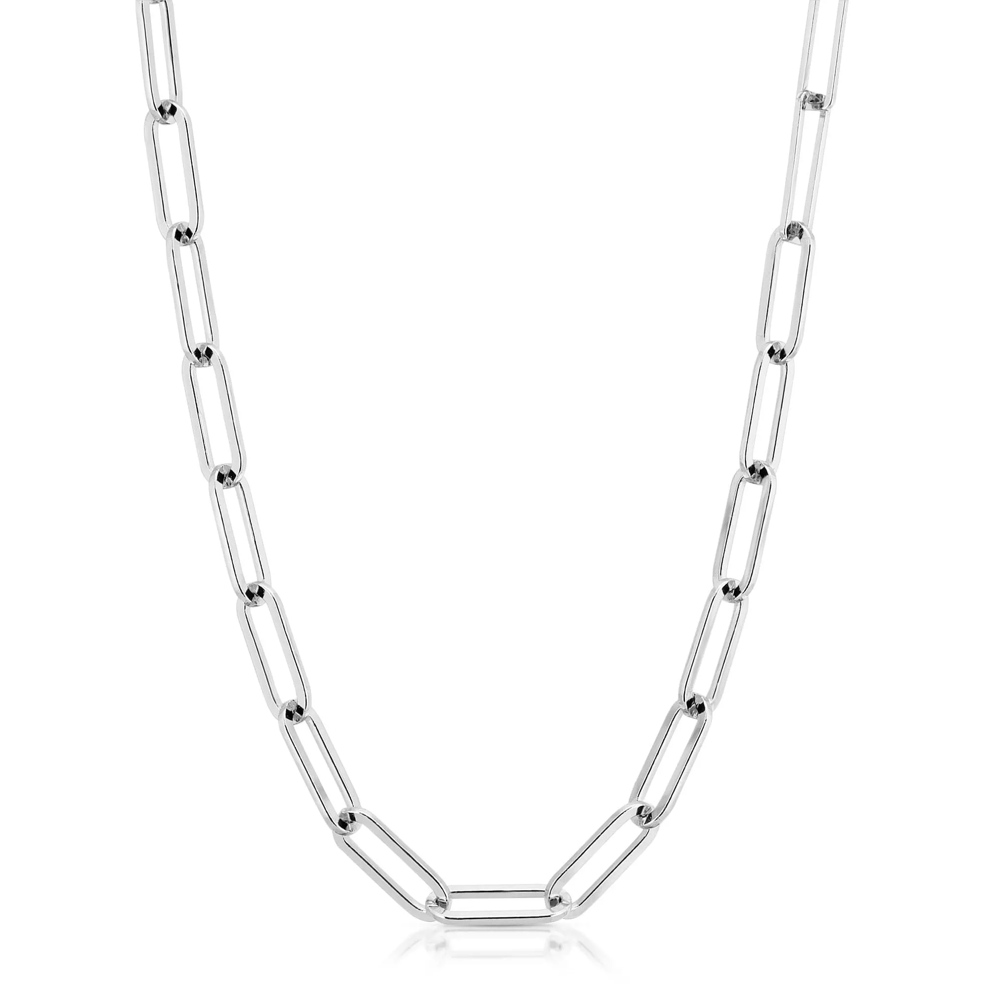 Silver Large Elongated Link Chain