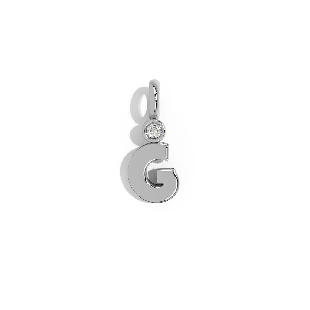 Silver Smooth Charm Letter Pendant - Circle